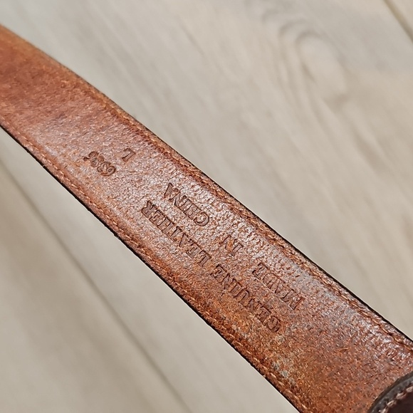 Genuine Leather Western Belt with Edged Stitch Detailing - Picture 6 of 14
